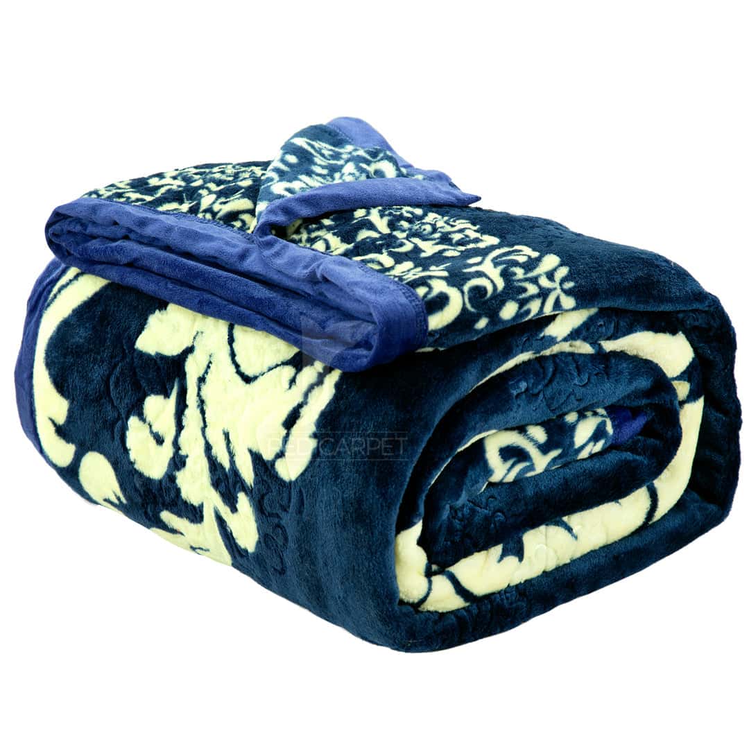 Lazer Cut Embossed Blanket (Royal Blue)