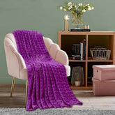 Embossed Heart fleece blanket (L/Purple)