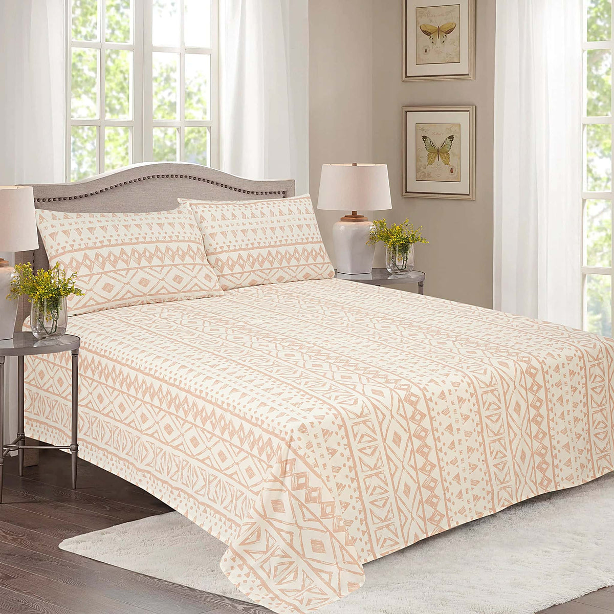 Aztec Geometric Cotton Percale bedsheet