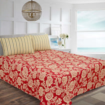 Red Statement Luxury Cotton Percale Bedsheet