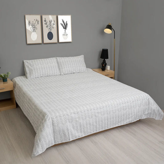 RHS Cotton Percale Zig Zag Bedsheet (1006)