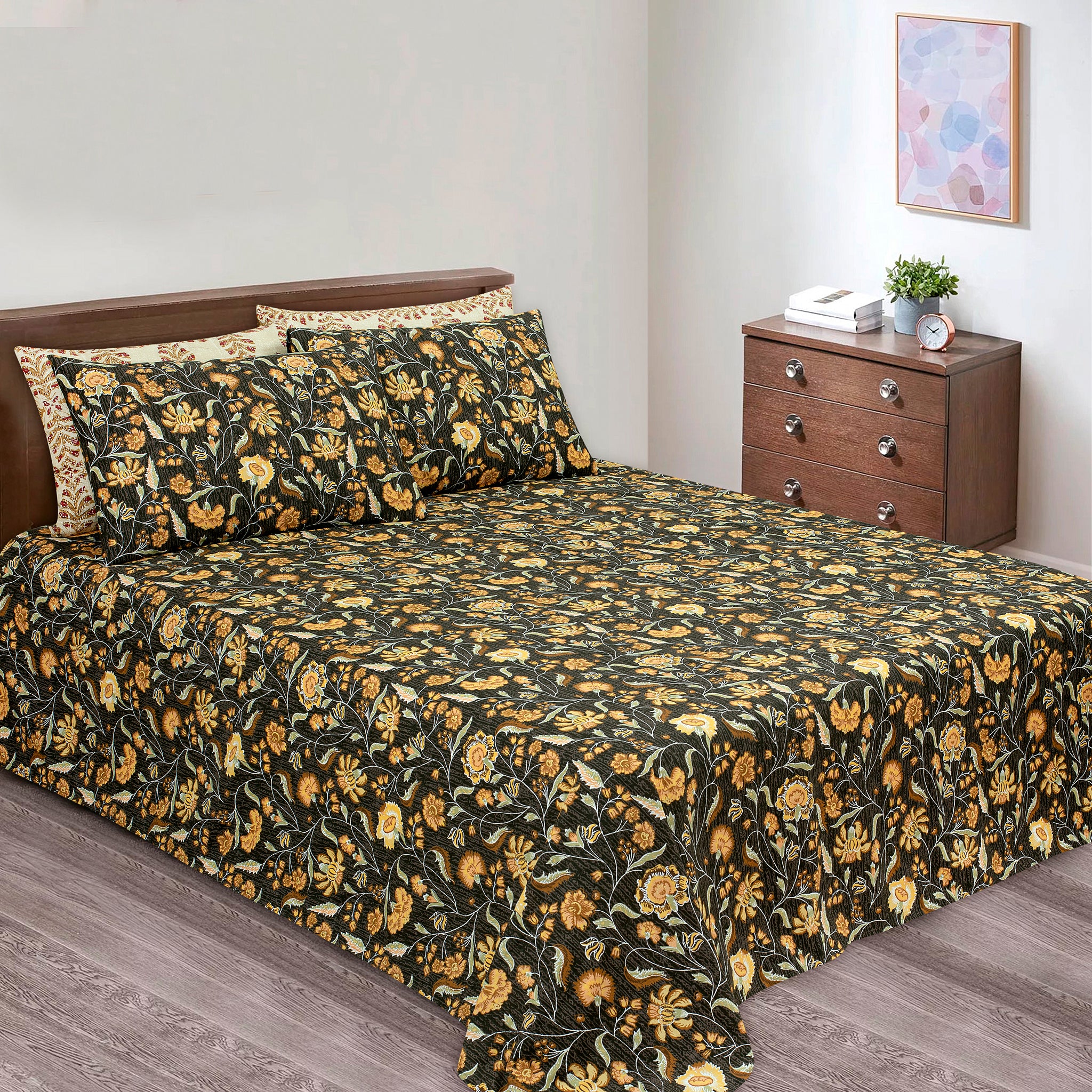 Luxury Cotton Percale Bedsheet (1011-1) Flower Print