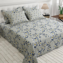 Grey & Navy Daisy Xara Bed Sheet Set