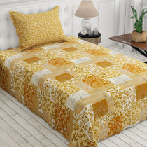Mustard Floral Patchwork Xara Bed Sheet Set