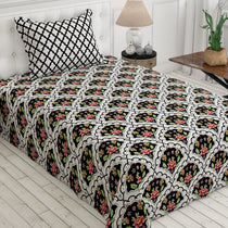 Black Floral Trellis Xara Bed Sheet Set