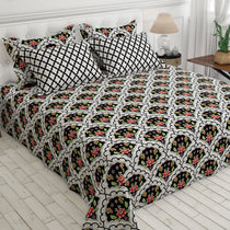 Black Floral Trellis Xara Bed Sheet Set
