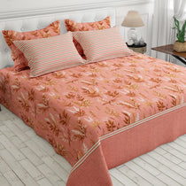 Coral Autumn Leaf Xara Bed Sheet Set