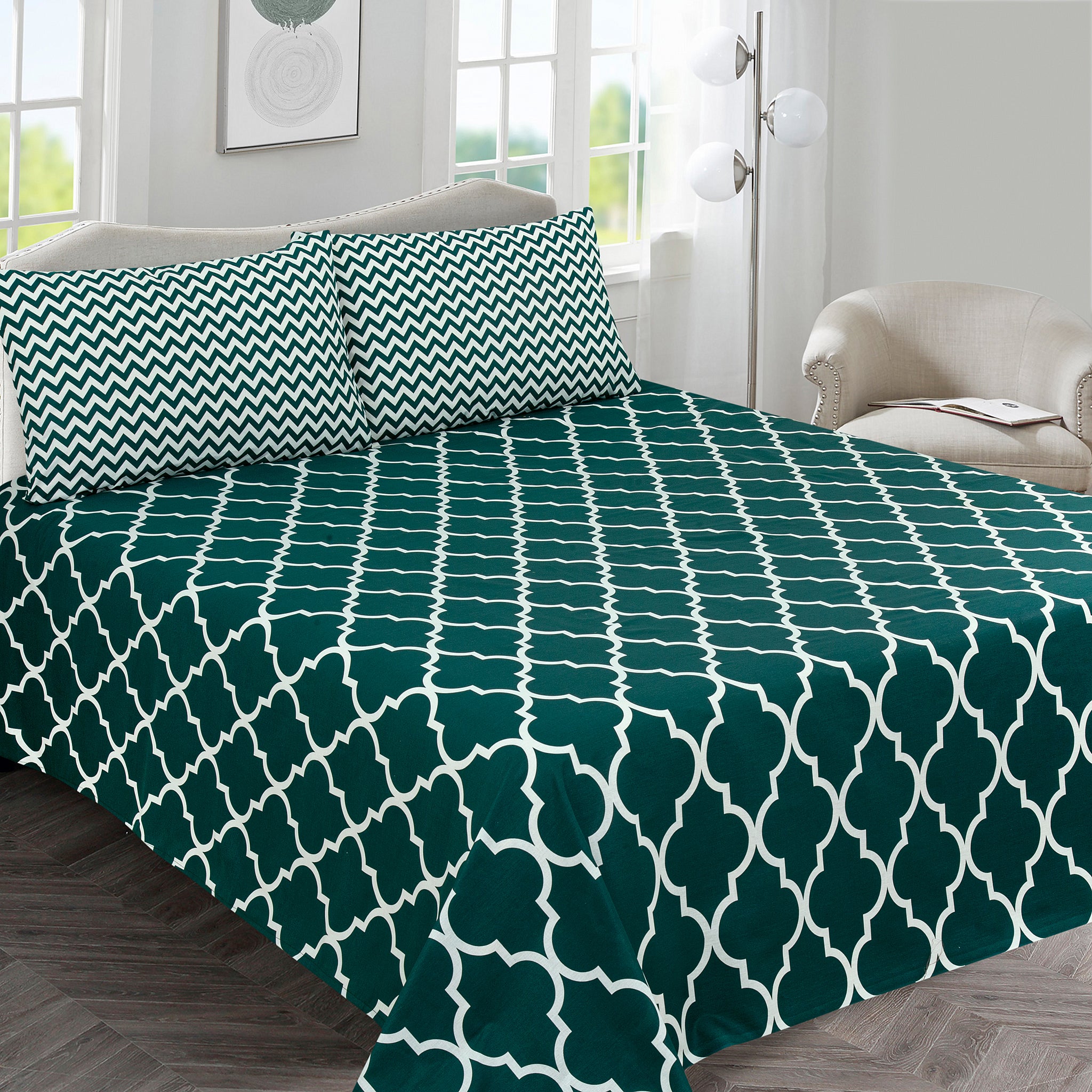 Cotton Percale bedsheet (1030) Green