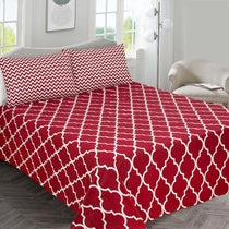 Lattice Luxe Cotton Percale Bed sheet
