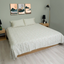 WHITE  DAMASK COTTON SATIN BED SHEET