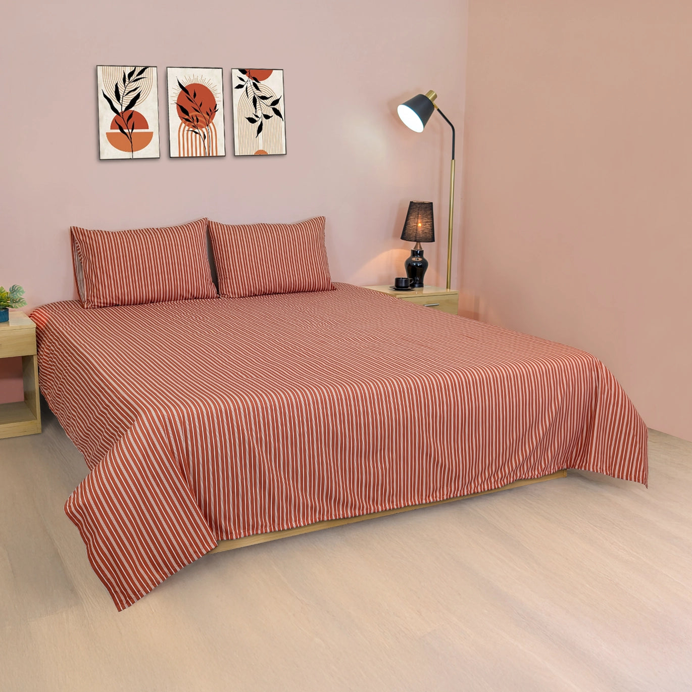 RHS Luxury Micro Cotton Striped Bedsheet - 1042 Rev
