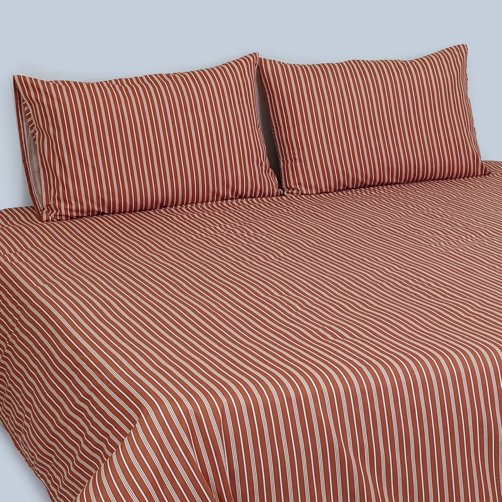 RHS Luxury Micro Cotton Striped Bedsheet - 1042 Rev