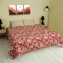 Red Statement Luxury Cotton Percale Bedsheet