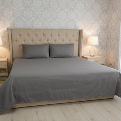RHS Grey Stripe Micro Cotton Sheet Set