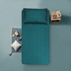 Teal Crossweave - Kids Fitted Bedsheet
