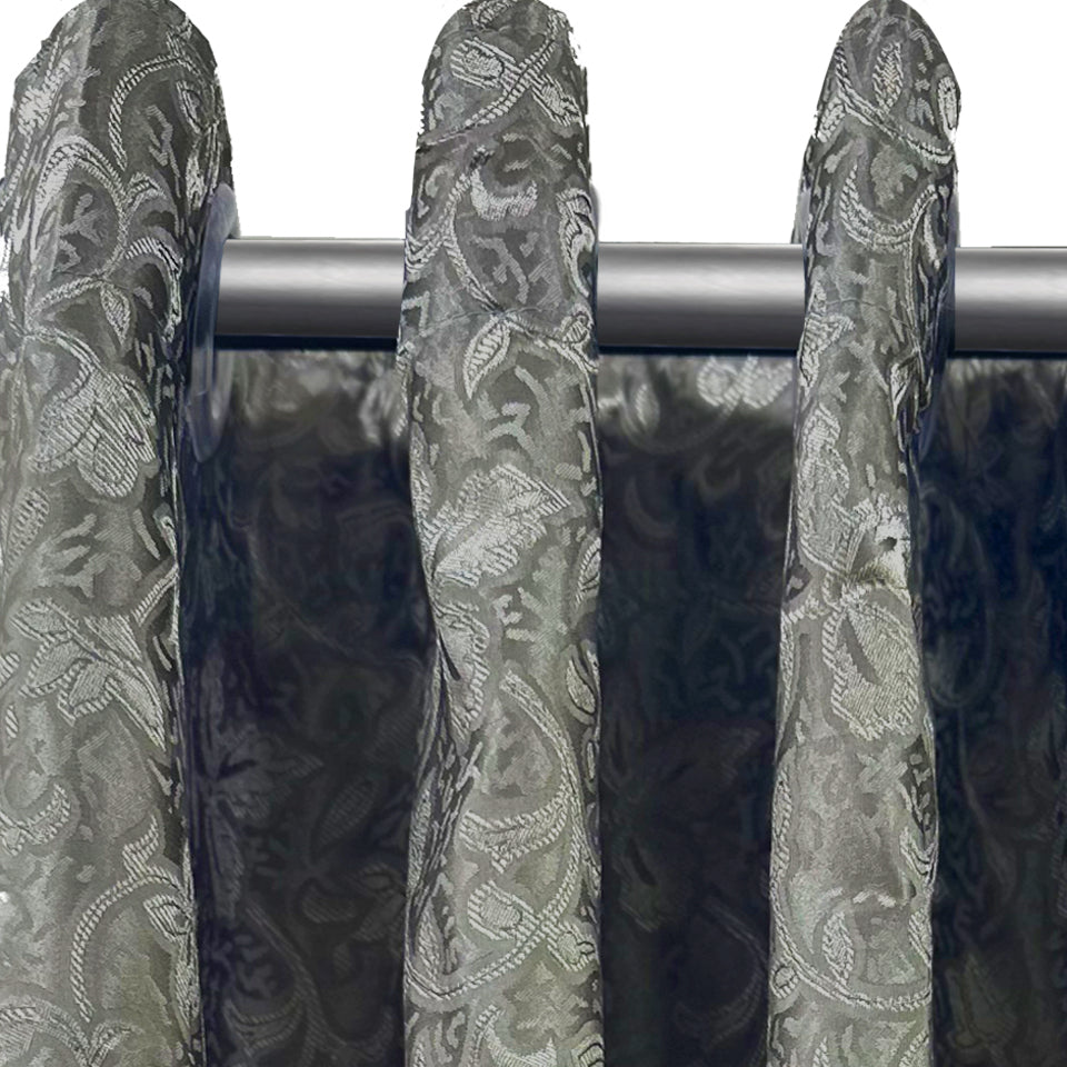 Self jacquard curtains panel (Charcoal Grey)