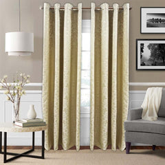 Self jacquard curtains panel (Beige/Fawn)