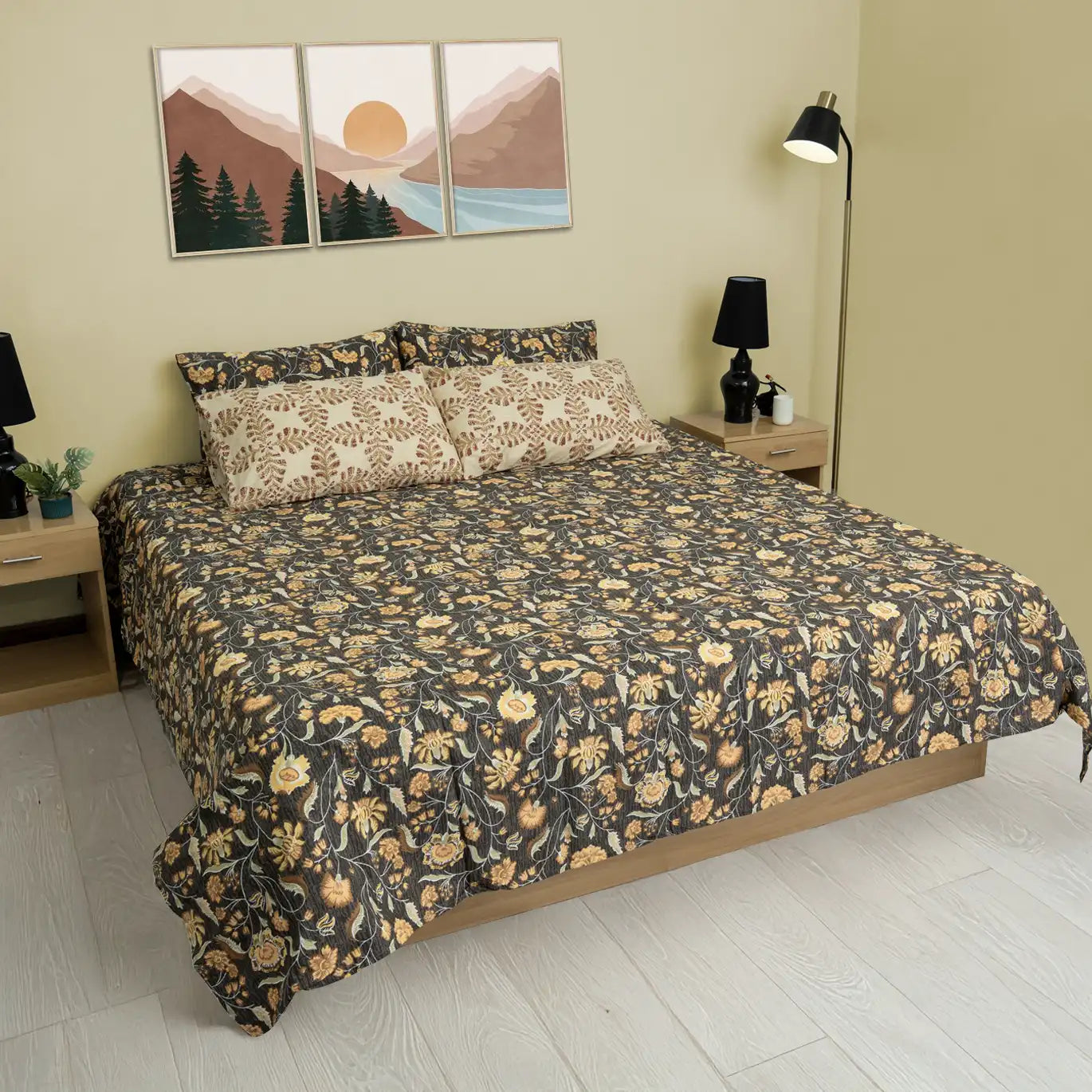 Luxury Cotton Percale Bedsheet (1011-1) Flower Print