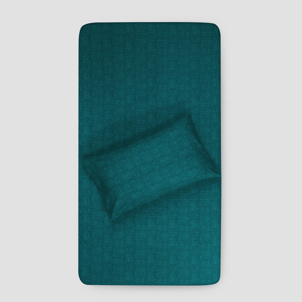 Teal Crossweave - Kids Fitted Bedsheet