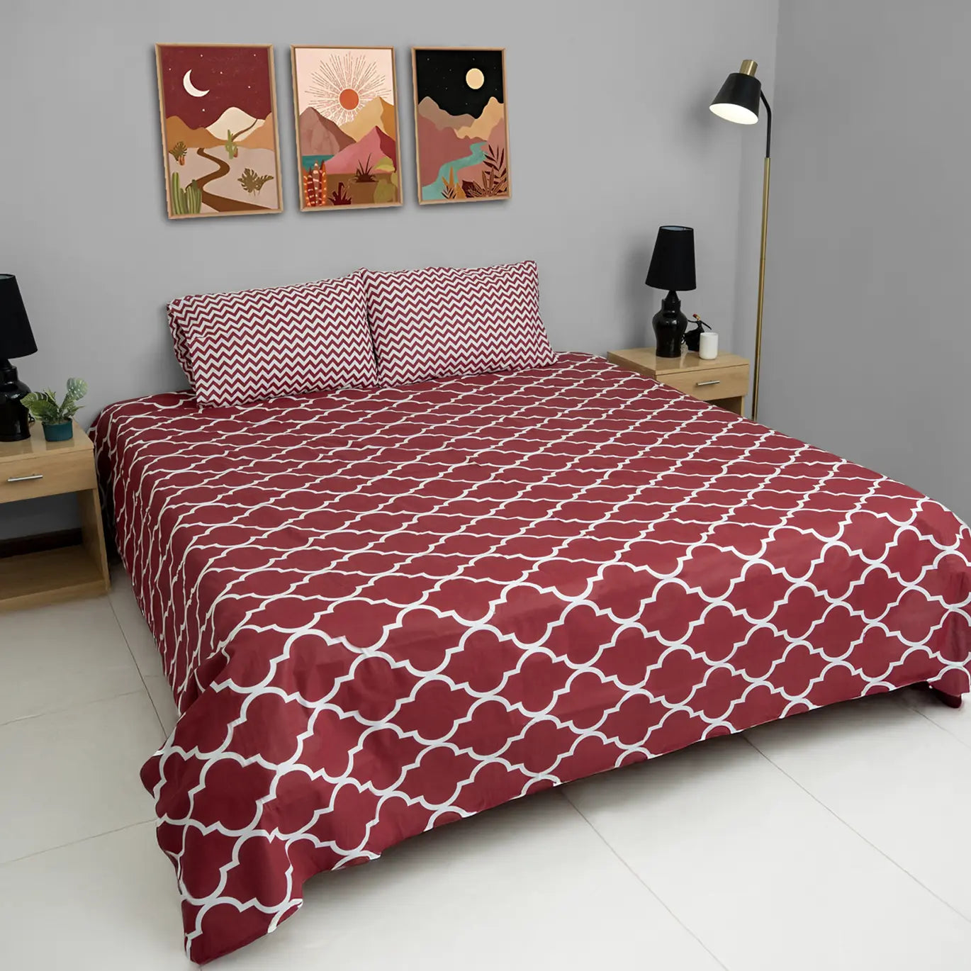 Cotton Percale bedsheet (1030) Red