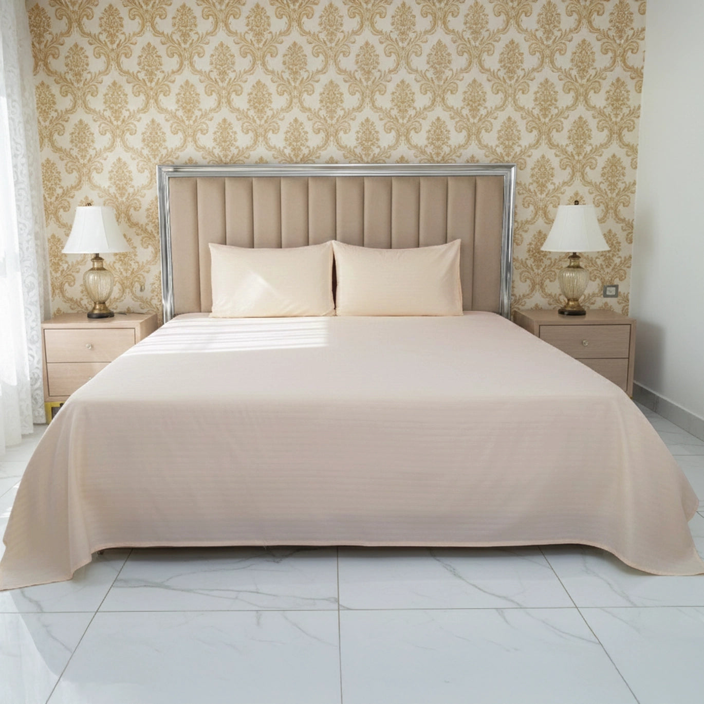RHS L-Peach Stripe Micro Cotton Sheet Set