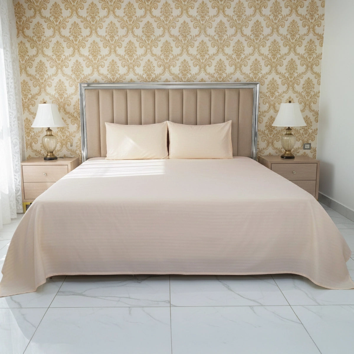 RHS L-Peach Stripe Micro Cotton Sheet Set