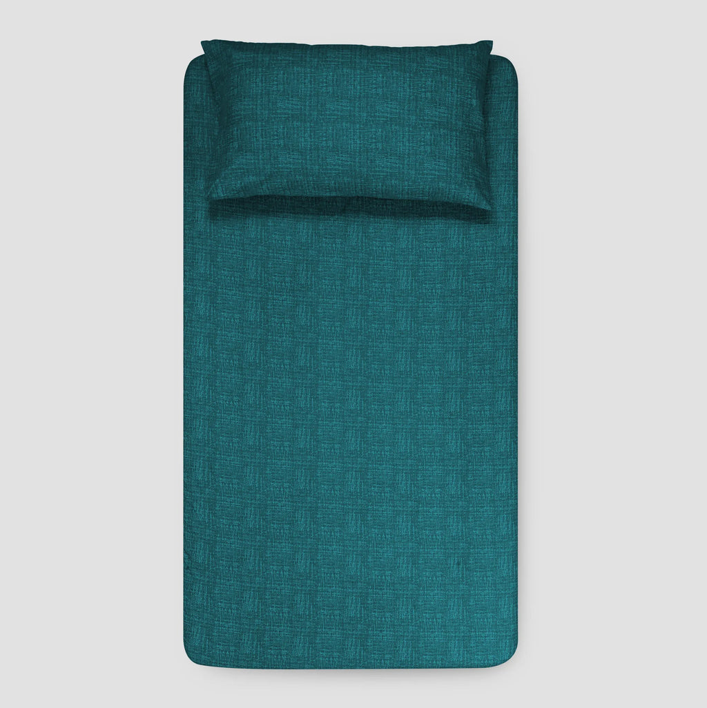Teal Crossweave - Kids Fitted Bedsheet