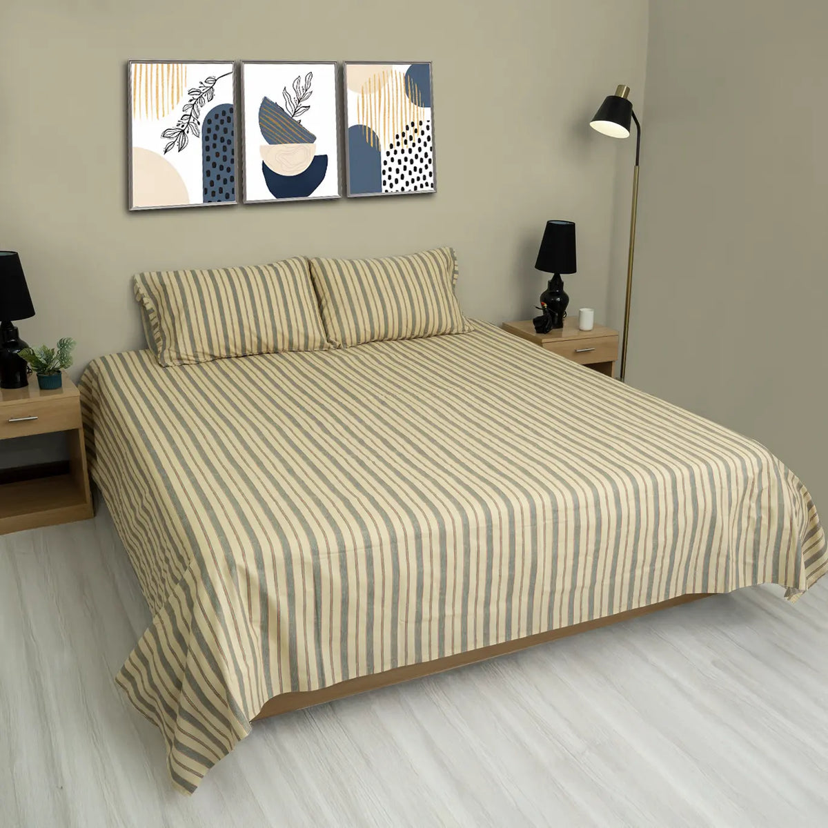 Heritage Ticking Stripe Cotton Percale Bed sheet