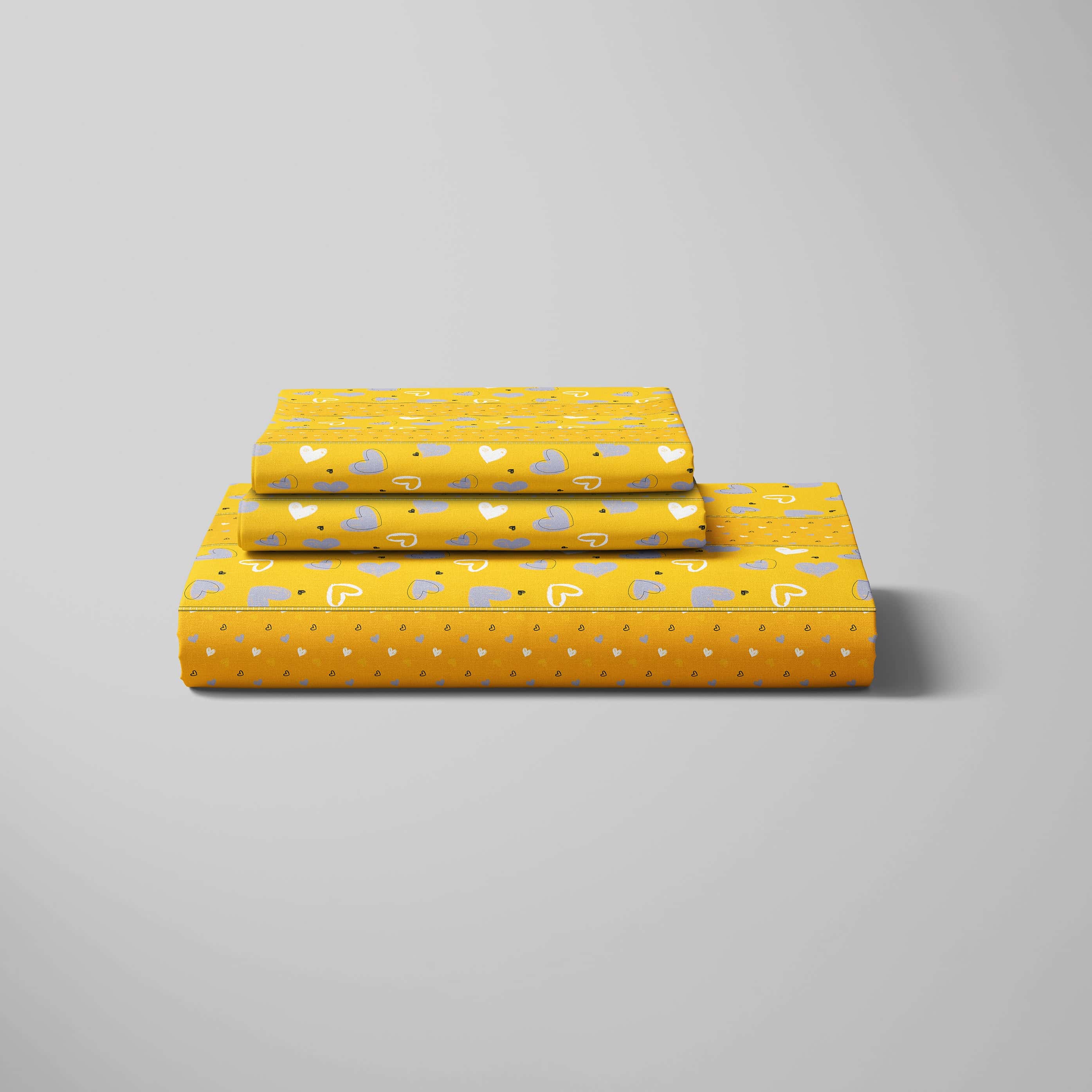 Xara Yellow Leafy Bed Sheet Set - 6655-6656