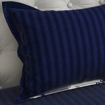 Royal Blue Geometric Squares & Triangles Sateen Bed Sheet Set
