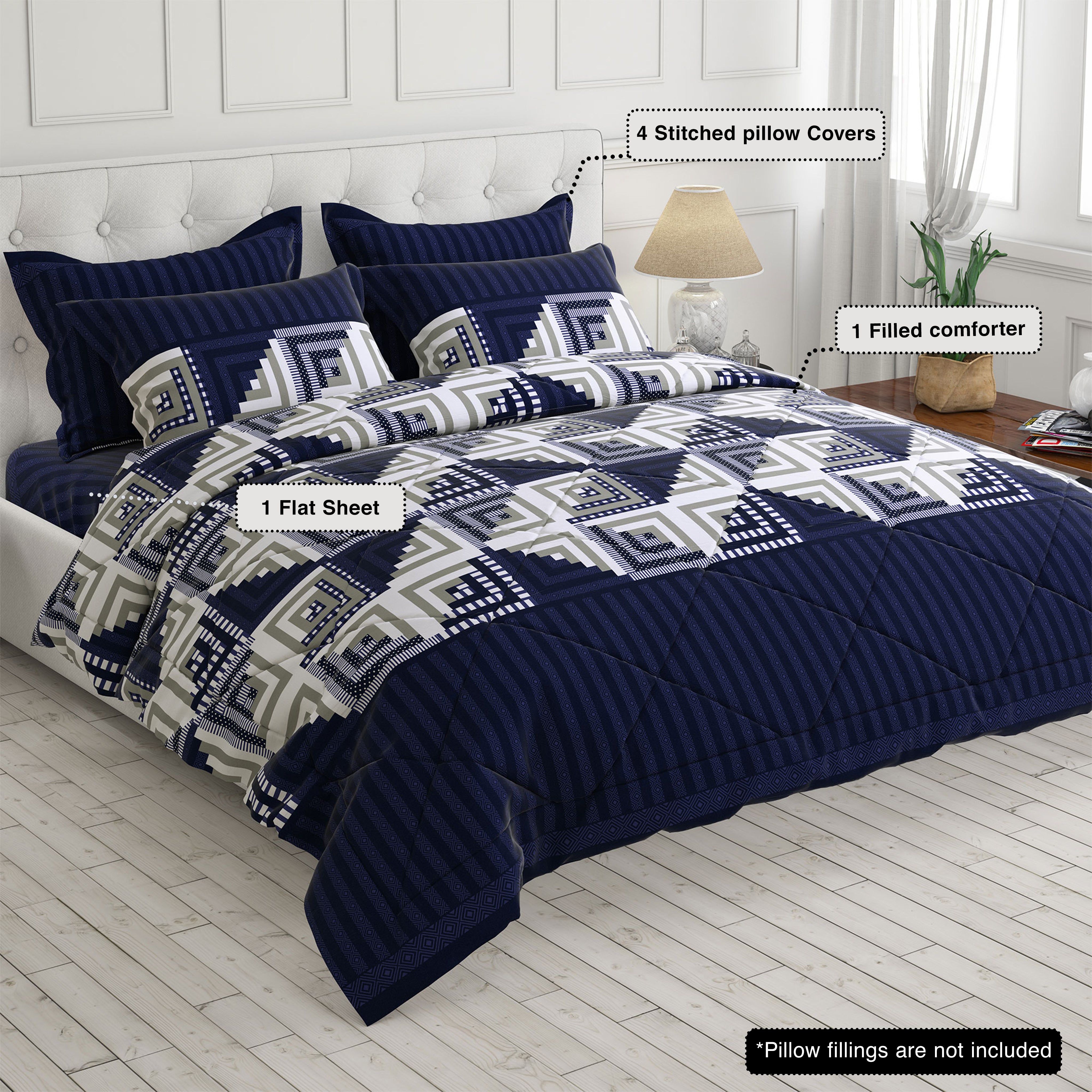 Sateen 6-pcs comforter set 6744