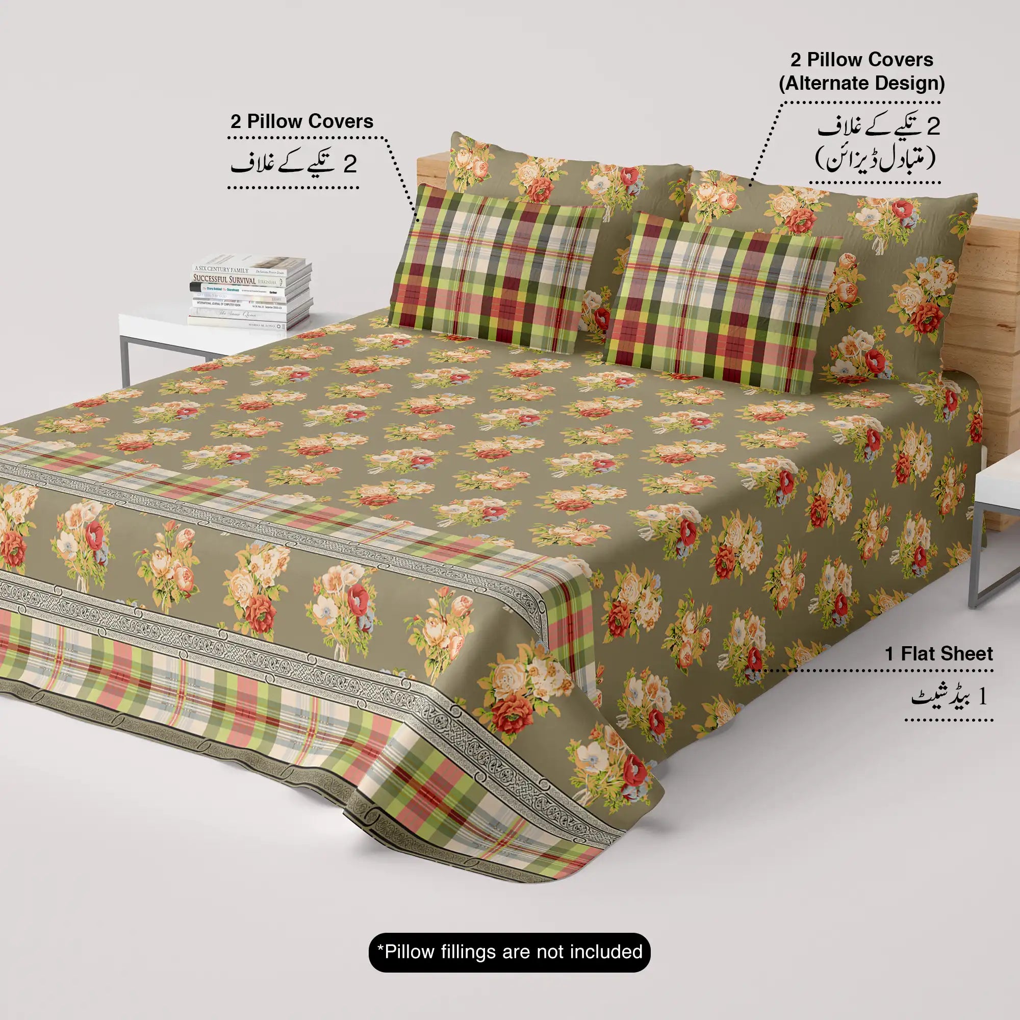 Bedsheet set with 4 pillowcases 6944