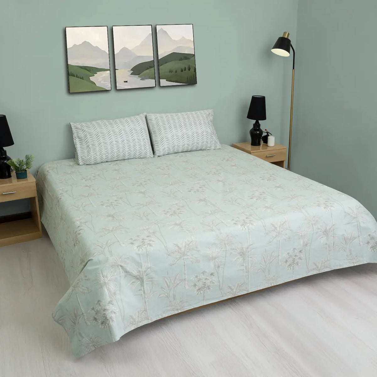 SAGE WHISPER COTTON PERCALE BED SHEET