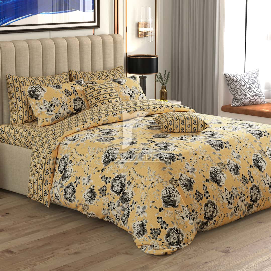 Xara Yellow Floral Quilt Cover Set - 7298