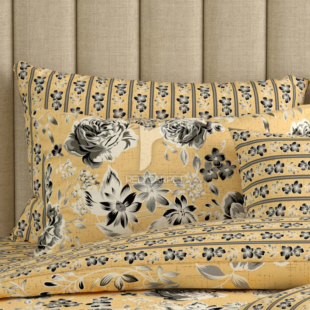 Xara Yellow Floral Quilt Cover Set - 7298