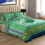 Xara Green Floral Stripes & Geometric Quilt Cover Set