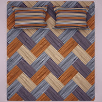 STRIPED KNIT SATEEN BED SHEET