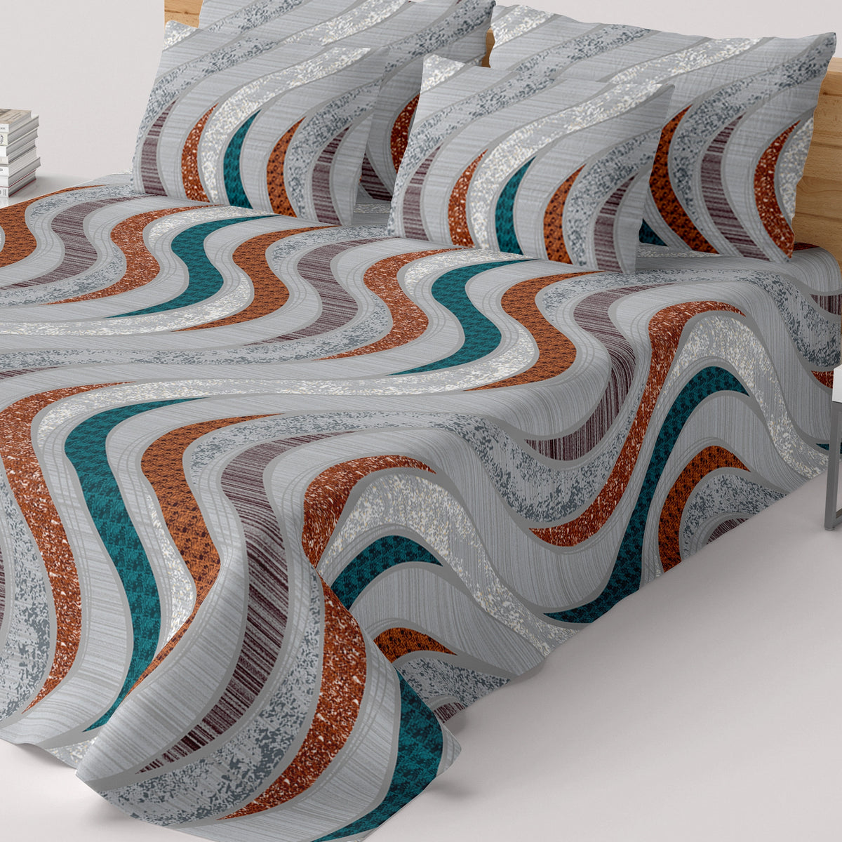 WAVE MOSAIC Sateen Bed Sheet Set