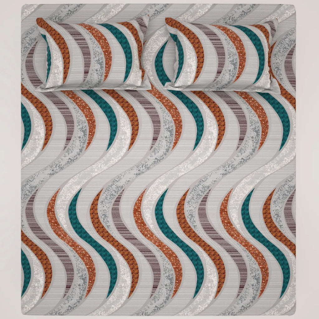 WAVE MOSAIC Sateen Bed Sheet Set