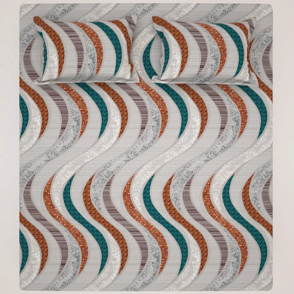 WAVE MOSAIC Sateen Bed Sheet Set