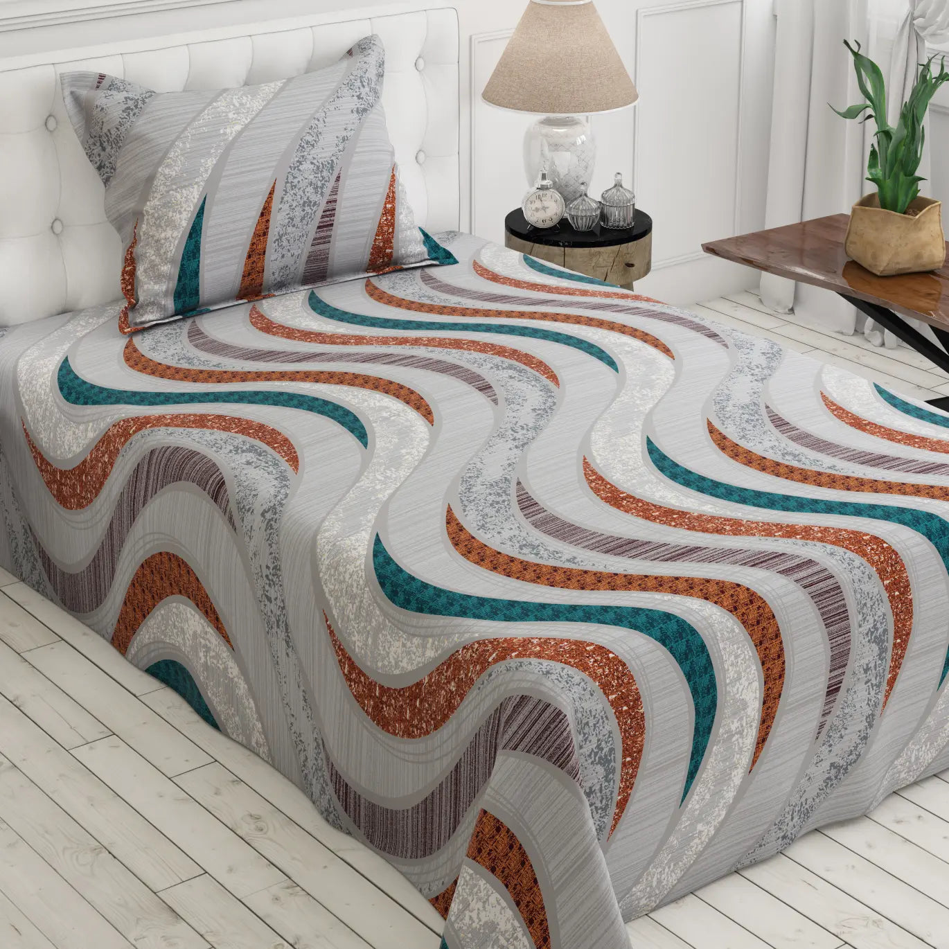 Sateen Bed Sheet Set - 7409