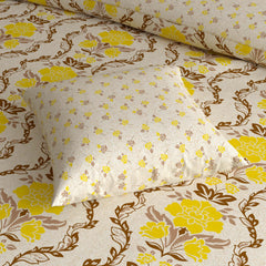 Xara Cream Floral Quilt Cover Set - 7575