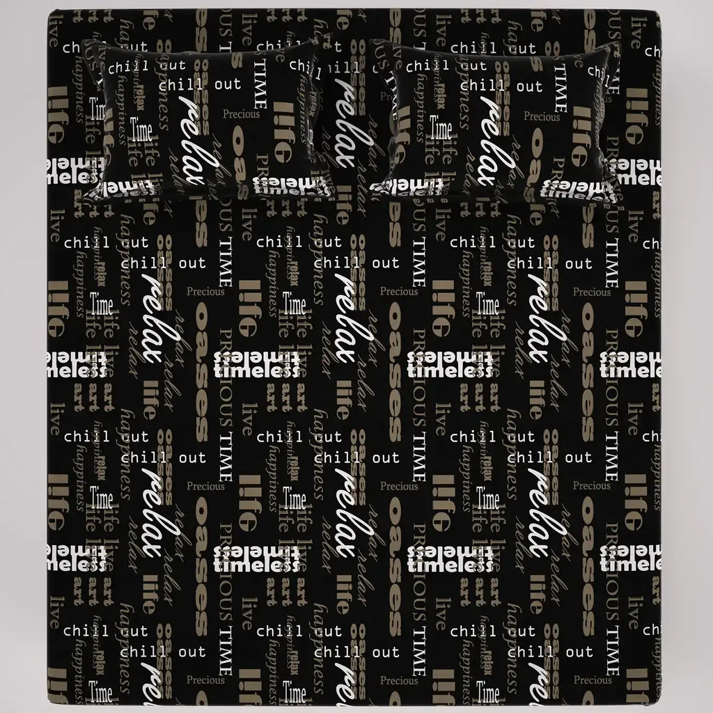 TYPOGRAPHY SATEEN BED SHEET