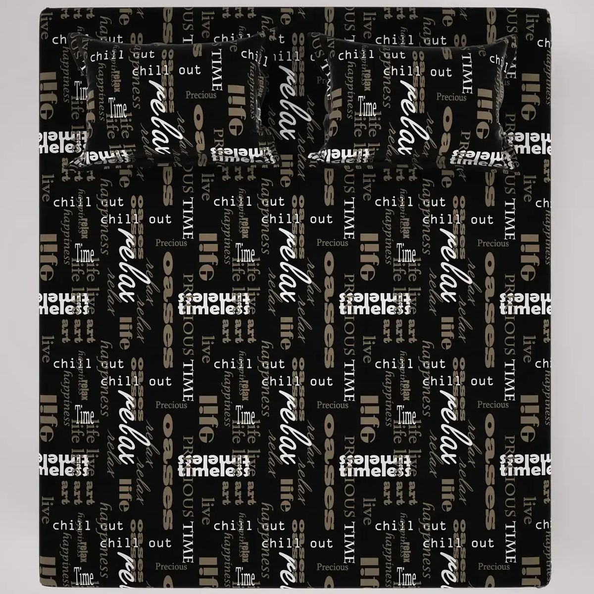TYPOGRAPHY SATEEN BED SHEET