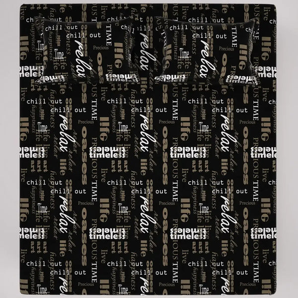 TYPOGRAPHY SATEEN BED SHEET