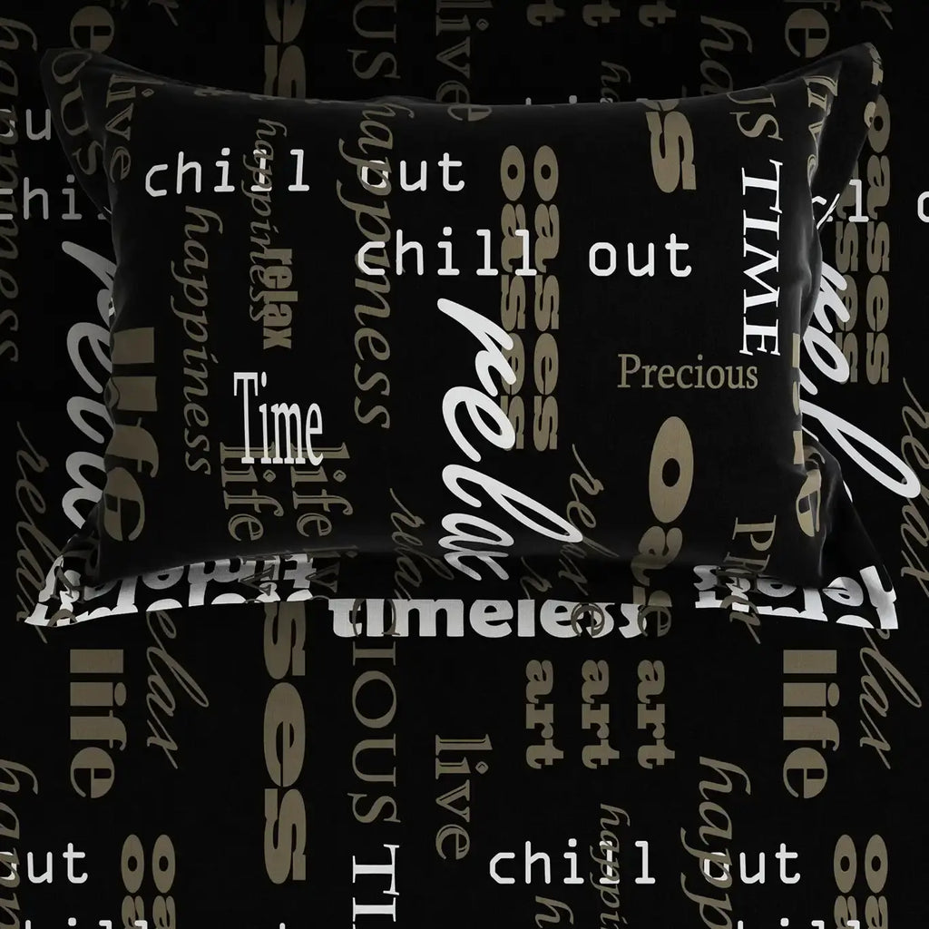 TYPOGRAPHY SATEEN BED SHEET