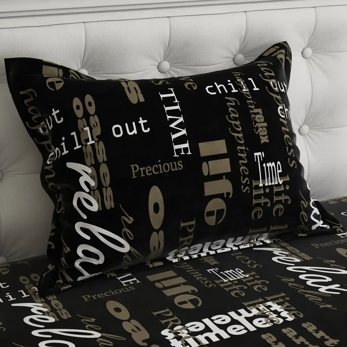 TYPOGRAPHY SATEEN BED SHEET