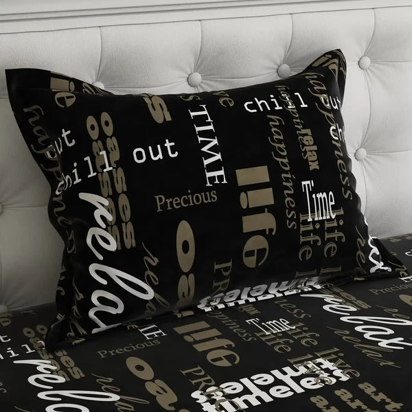 TYPOGRAPHY SATEEN BED SHEET