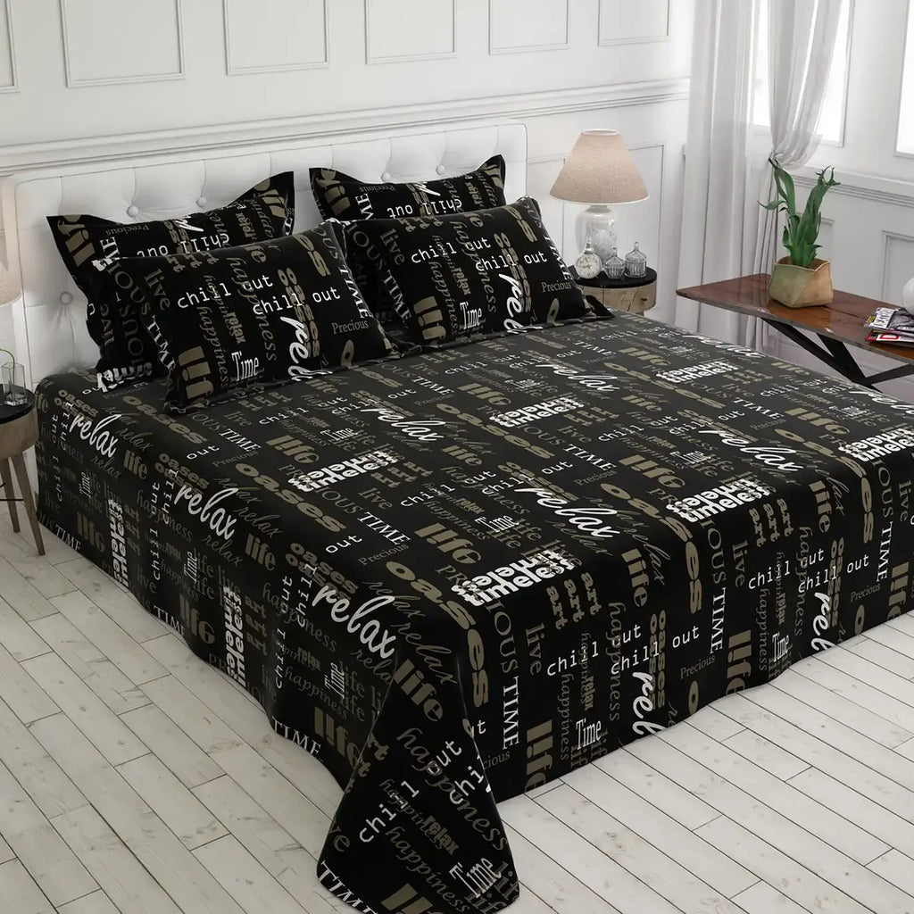 TYPOGRAPHY SATEEN BED SHEET