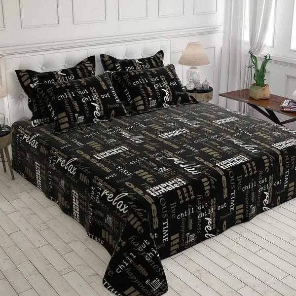 TYPOGRAPHY SATEEN BED SHEET